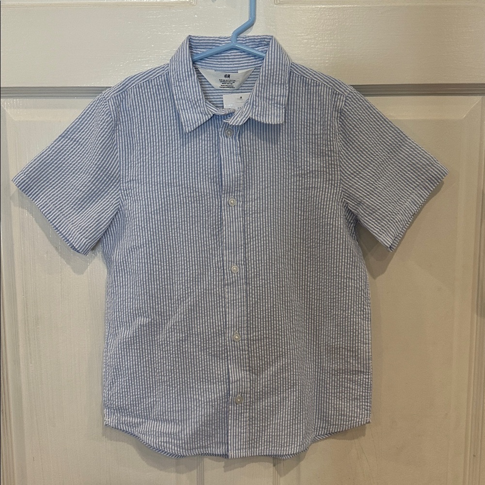 H&M Boys Button Down Striped Shirt Size 7/8